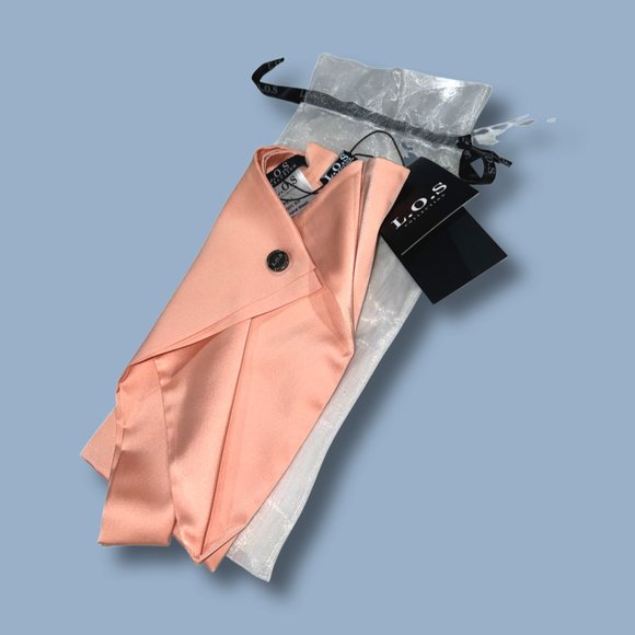 SILK SQUARE SCARF Peach - Picture 3 of 5